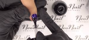 Step-by-step photo for instructions on strengthening nails with gel: applying gel polish