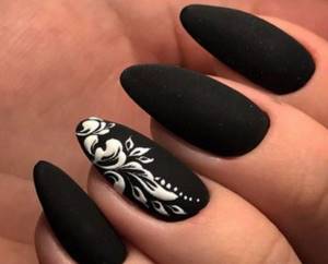 When doing nail extensions, some people like to use dark varnishes.