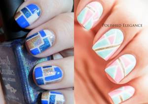 Mosaic print and stained glass - 2016 fashion in manicure