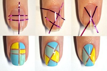 Manicure process with tape