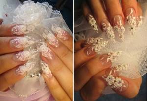 transparent manicure with modeling