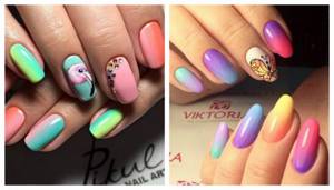 Rainbow ombre nail design