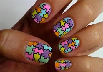 Multi-colored manicure puzzle for children