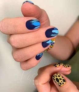 Different hands and leopard manicure