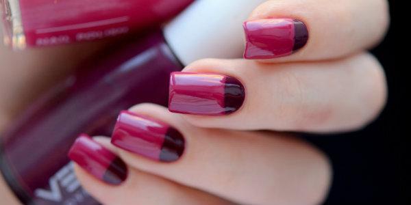 luxurious moon manicure using gel polish