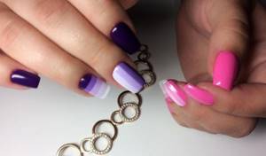 pink purple manicure