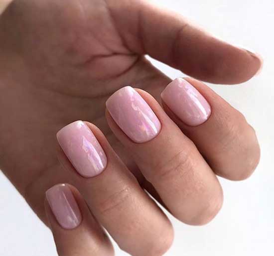 Rose quartz manicure idea March 8