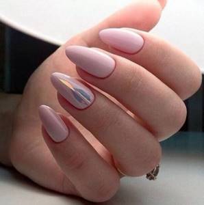 Pink manicure broken glass