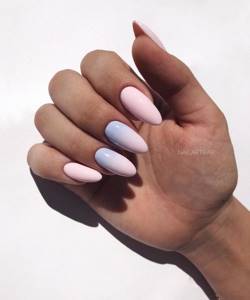 pink manicure for long nails