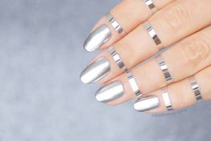 Silver manicure - photo