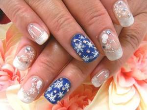 Shellac with snowflakes