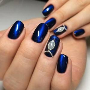 Blue manicure 2022: Photo of fashion design ideas #57