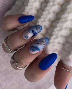Blue butterfly on nails