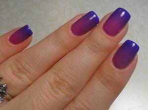 Lilac thermal gel polish gradient