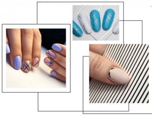 Creating a nail design with tape step by step