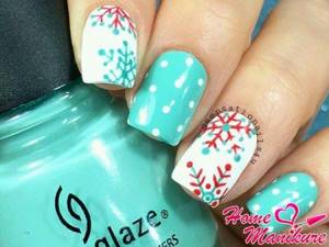 stylish manicure with snowflakes