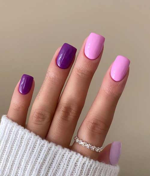 Dark purple manicure with design