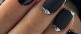 dark manicure with design