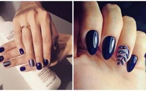 Dark blue manicure