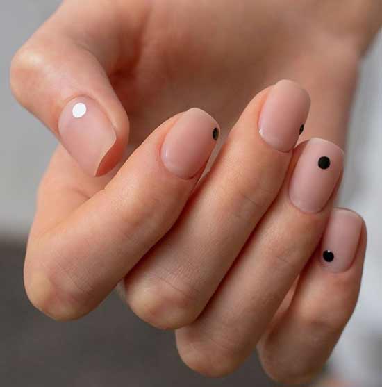 Dots on transparent nails