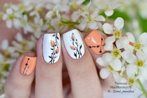delicate flowers on nails