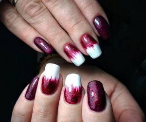 Trendy glossy nail design with gel polish 2022 photo