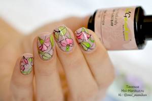 stained glass nail design