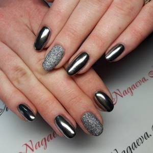 Rubbing - Black and white manicure