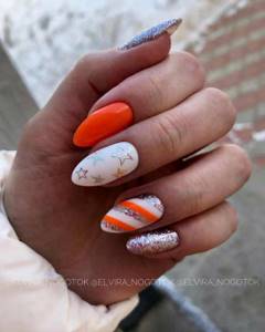 Bright orange manicure color