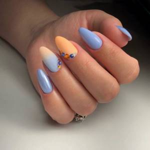 Bright blue manicure 2021-2022 (300 photos) best designs for short and long nails