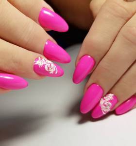 Hot pink manicure