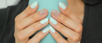 Exciting mint manicure 2022-2023: fashionable ideas with mint polish - photo