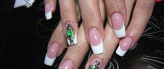 Liquid stones - emeralds and gold casting on nails